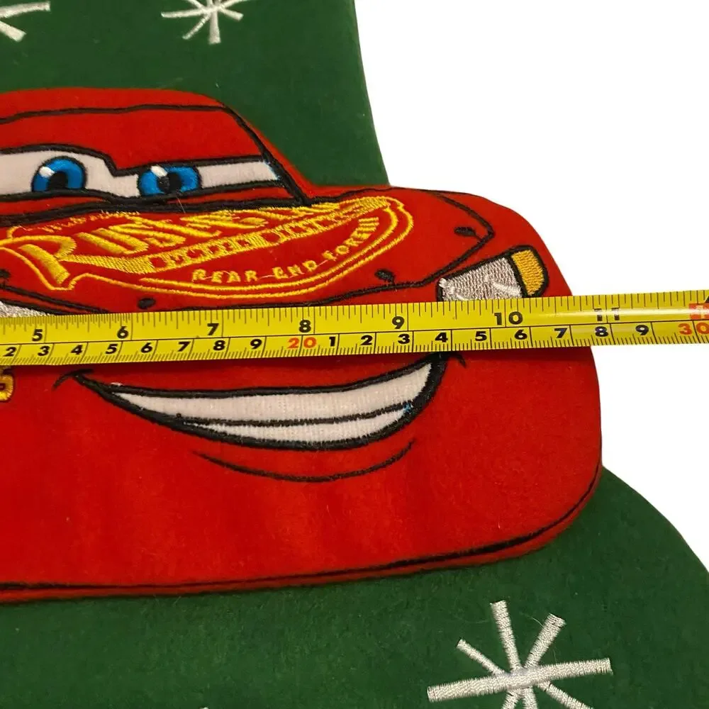 Disney Pixar Cars 3 Lightning McQueen 3D Christmas Stocking Green RUZ Holiday